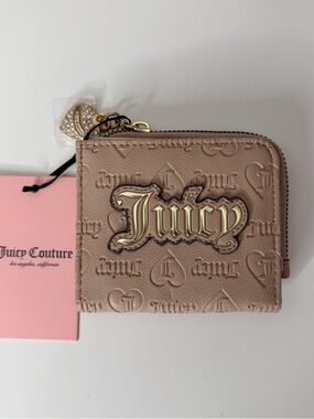 Juicy Couture Upgrade U L-Zip Card Case Cafe.
